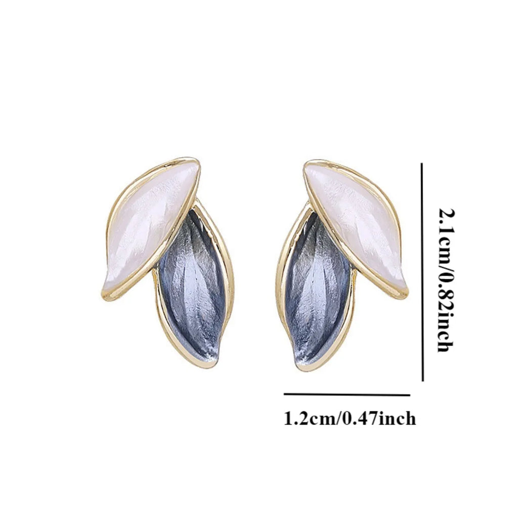Blue Leaf Earrings