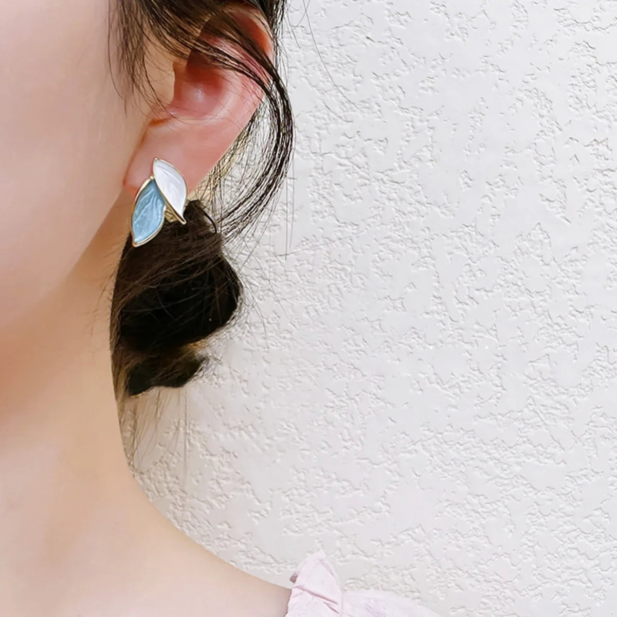 Blue Leaf Earrings